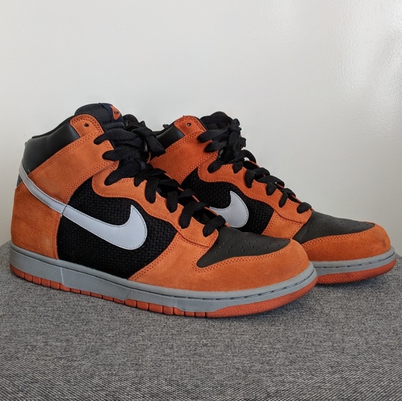 Nike Other - Nike Black Orange Suede Dunk High Top 12 Sneakers
